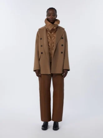 Vatteret, vandafvisende nylon-canvas-vest, karamel