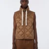 Vatteret, vandafvisende nylon-canvas-vest, karamel Vatteret, vandafvisende nylon-canvas-vest, karamel