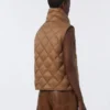 Vatteret, vandafvisende nylon-canvas-vest, karamel Vatteret, vandafvisende nylon-canvas-vest, karamel