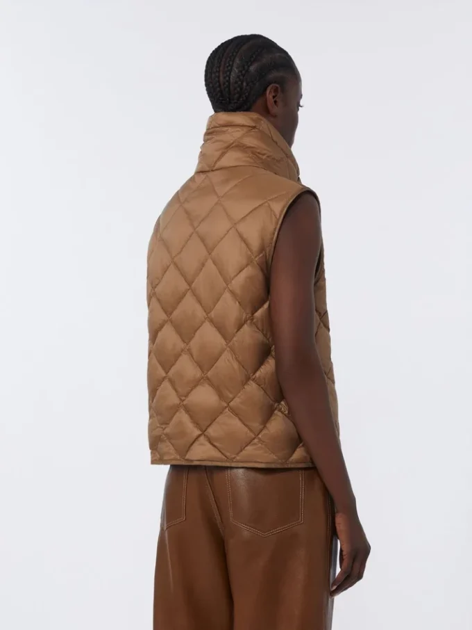 Vatteret, vandafvisende nylon-canvas-vest, karamel Vatteret, vandafvisende nylon-canvas-vest, karamel