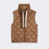 Vatteret, vandafvisende nylon-canvas-vest, karamel Vatteret, vandafvisende nylon-canvas-vest, karamel