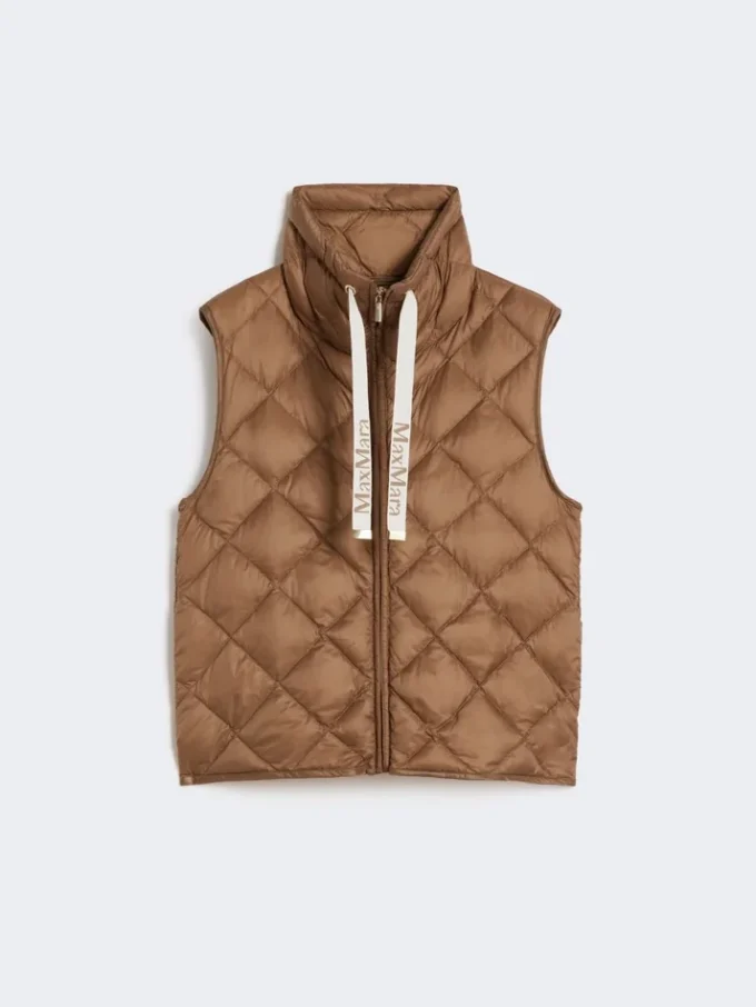 Vatteret, vandafvisende nylon-canvas-vest, karamel Vatteret, vandafvisende nylon-canvas-vest, karamel