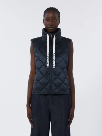Vatteret, vandafvisende nylon-canvas-vest, midnatsblå
