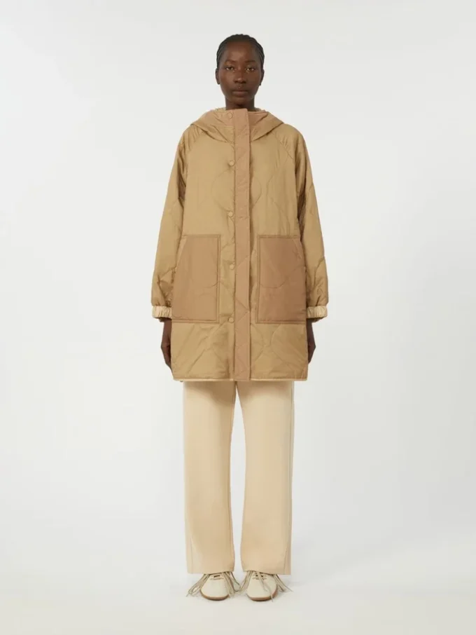 Vendbar, polstret parka i vandafvisende canvas, beige Vendbar, polstret parka i vandafvisende canvas, beige