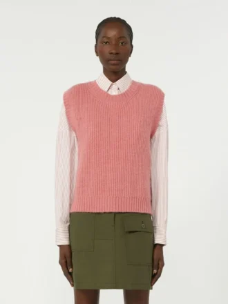 Vest i mohairblanding, antikrosa
