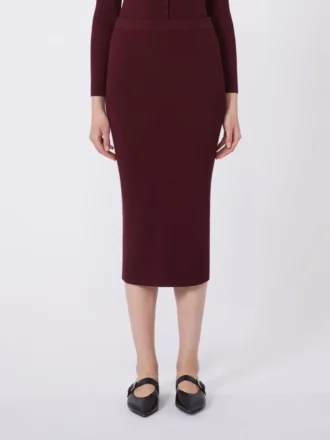 Viskose pencilskirt, bordeaux